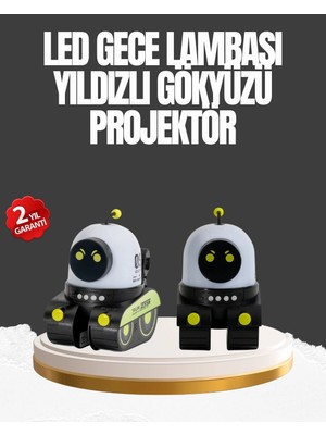 Shoplet Buğz Çocuk Odası Için Müzikli ve Işıklı Robot Projektör