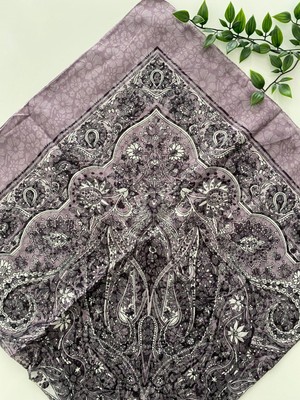 Zambak Büyük Şebnem Desen Pamuk Eşarp