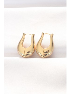 Nuveden Ieg™ Pirinç Gold Renk Bombeli Küpe NVDN-RSBJT34