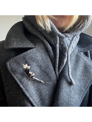 Alice İsstanbul Çelik Marka Silver Body Broş 10 cm