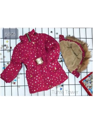 Yıldızlı Kürklü Pembe Kız Mont Kaban Tuhfetower