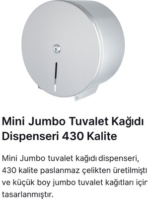 Onno Mini Jumbo Tuvalet Kağıt Dispenseri – 430 Kalite