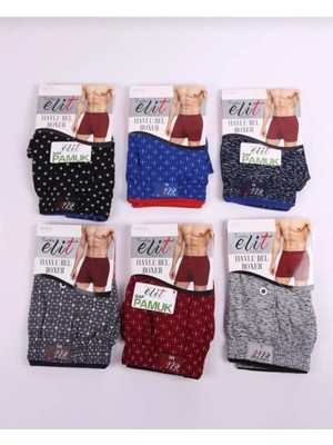 Tutku Elit 1102 Erkek Karışık Desenli Havlu Bel Boxer Normal Desen 6 Adet