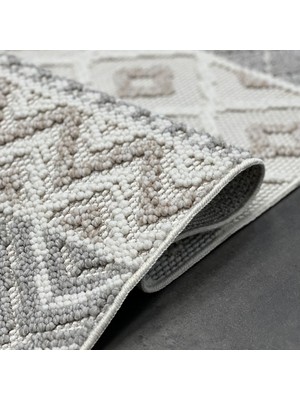 Woolen Halı Woolen Disney Anti Alerjik Bukle Halı 8002 Krem