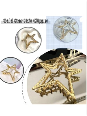 TrendyChic Yıldız Model Yüksek Kalite Kararmaz 6 cm Metal Toka