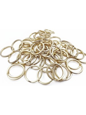Orhan Çanta 100 Adet Altın Sarısı Anahtarlık Halkası - 27 mm Gold Metal Halka - Hediyelik ve Makrome Aparatı