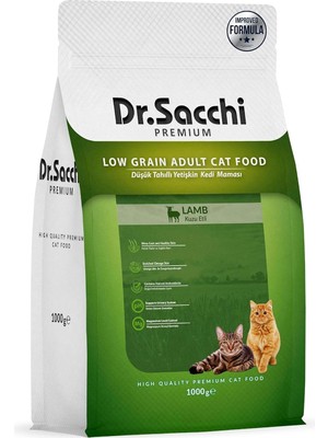 Hype Store Dr.sacchi Premium Düşük Tahıllı Kuzu Etli Yetişkin Kedi Maması 1 kg