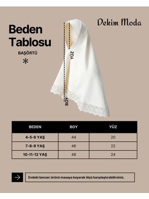 Dekim Moda Pamuk Fistolu Kız Çocuk Başörtüsü | Nefes Alan Kumaş