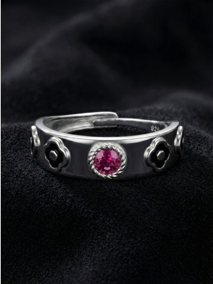 Roza Silver 925 Ayar Gümüş Yakut Taşlı Howl's Moving Castle Sophie'nin Yüzüğü - Kadın (Ayarlanabilir)