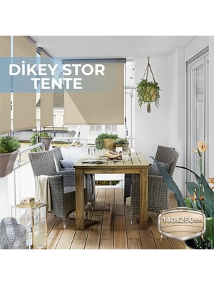 Homenter Balkon Gölgelendirme Dikey Stor Tente | Duvar & Tavan Montajlı | 140X250 cm