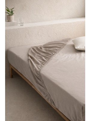 Bedline Fıtted Penye Çarşaf 160*200+30 cm Taş