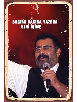 Pi Dekorasyon Bağıra Bağıra Yazdım Seni Içime Ahmet Kaya Tasarımlı 20*30 cm Ahşap Tablo