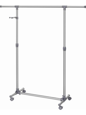 Hype Store Elbise Askısı, Tekerlekli Elbise Standı, Paslanmaz Çelik Kaplamalı Borular, Uzatılabilir Elbise Askı
