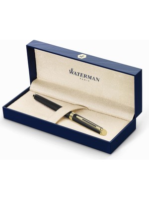 Hype Store Waterman Hemisphere Mat Siyah Altın Tasarımlı Roller Kalem, Ince Uç, Siyah Mürekkep