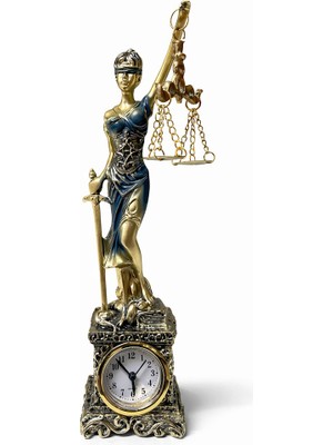 Katre46 Polyester Saatli Adalet Figürü