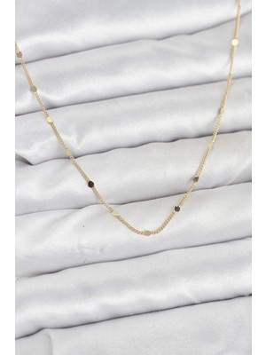 cm 14K Gold Renk Ezme Pul Model 60 cm Kadın Kolye - Lisinya