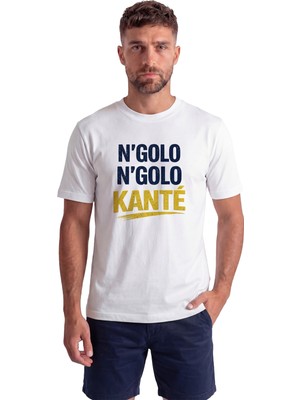 Color Luxe ''n'golo N'golo Kanté'' Tezahürat Temalı Baskılı %100 Pamuk Rahat Kesim Premium Erkek Tişört