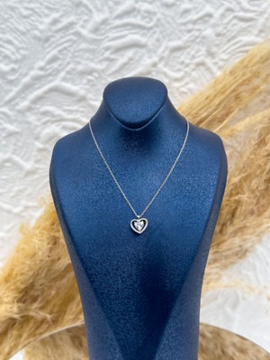 Livora Jewelry 925 Ayar Gümüş Kalpli Tektaş Kadın Kolye – Özel Tasarım, Hediyelik