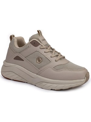 Queen Step 2110-26 Deri Anorak Anatomik Kadın Sneaker Bej Kahve