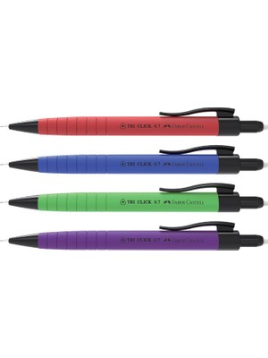 Braventa Collection Faber-Castell, Faber Versatil Kalem Tri-Click Rubberized 0.5mm, 5084136208000, 1 Adet, Asorti