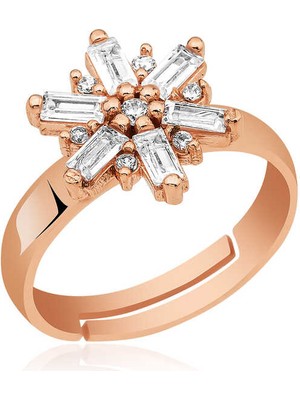 Katre46 ​925 Ayar Gümüş Rose Rüzgar Gülü Yüzük