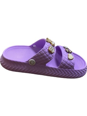 Güven Kundura Kadın Eva Taşlı Çift Band Terlik