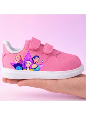 Yıldız Demon Huntrelex Baskılı Pembe Bantlı Çocuk Spor Ayakkabı Sneaker