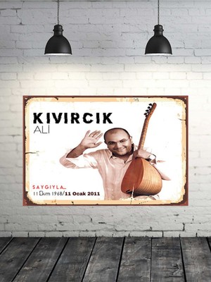 Pi Dekorasyon Kıvırcık Ali Tasarımlı 20X30 cm Retro Ahşap Tablo