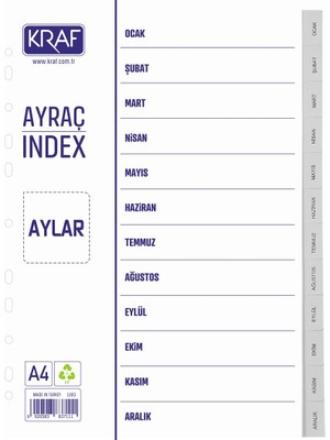 Braventa Collection Kraf Seperatör Dosya Ayracı Aylar