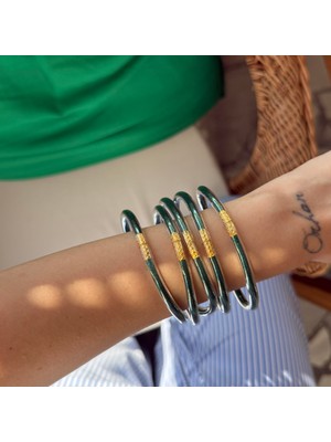 Alice İsstanbul Petrol Plastik Simli Bilezik Seti