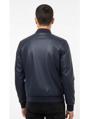 Paolo Framinco PF-044 Kuzu Derisi Lacivert Kürk Deri Ceket