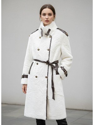 Rabiossa Kadın Peluş Teddy Formlu Uzun Palto