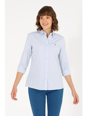 U.S. Polo Assn. Kadın Açık Mavi Uzun Kollu Basic Gömlek