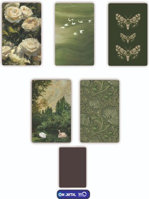 On Dijital Baskı Merkezi Yeşil Temalı 5 Adet Buzdolabı Magnet Seti