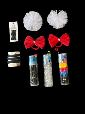 Boncukcu Abla Toka Seti Okul Tokası Lastik Toka Kurdela Toka Kız Çocuk Toka Firkete Toka