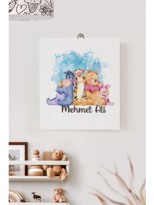 Lilabio Isme Özel Çocuk Odası Kanvas Tablo Winnie The Pooh (17X21 Cm)