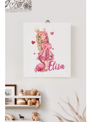 Lilabio Isme Özel Çocuk Odası Kanvas Tablo Prenses (17X21 Cm)