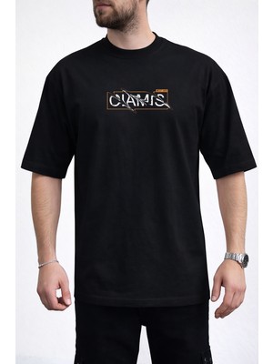 Caddekombin Erkek West Java Yazı Baskılı Bisiklet Yaka Siyah T-Shirt