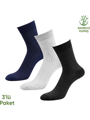 Pro Çorap Bambu Erkek Soket Çorabı - 3 Çift - Dikişsiz - Malta - 17671 - Set 3