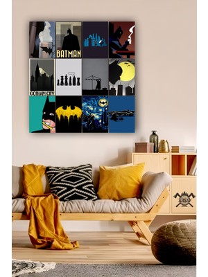 Pi Dekorasyon 12 Parça Batman Görsel Çerçeve Görünümlü Mdf Tablo Duvar Süsü Hediyelik Eşya Batman