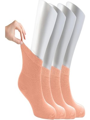 Ozzy Socks Kadın 4 Çift Bambu Lastiksiz Sıkmayan Diabetik Bilek Çorap