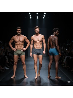 Berrak 4498 Pamuklu Haki-Füme-Petrol Erkek Boxer 3'lü Paket