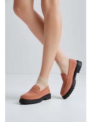 Laura Shoes Laura Kadın Süet Loafer Lyra Somon