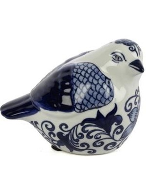 Mikasa Moor Blue Blanc Kuş Dek Obje 15X12CM