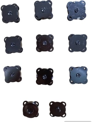 Boncukcu Abla Siyah Mıknatıslı Dikilebilir Çanta Çıtçıt Klips 10 Adet