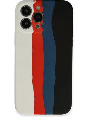 iPhone 13 Pro Kılıf Ebruli Lansman Silikon - BEYAZ-SIYAH-(5796) - EMTHBA2351-1576