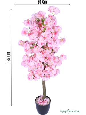 Yapay Çiçek Sitesi Yapay Premium Bahar Dalı Ağacı 125 cm Pembe