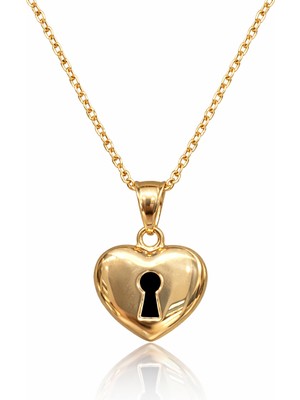 Zeya Kuyumculuk 14 Ayar Altın Anahtar Girişli Kalp Kolye