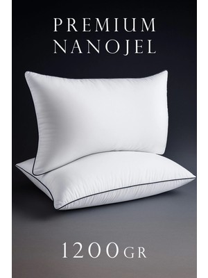 Kaia Life 2 Adet 50X70CM Nano Jel Lüks Yastık | 1200GR Anti-Alerjik Pamuklu Yastık Seti 2li