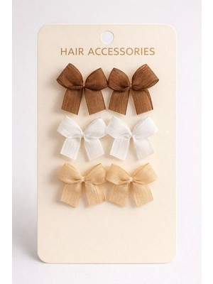 Laria Toprak Renkleri Kız Bebek Çocuk 6'lı Toka Aksesuarseti